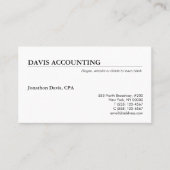 Klassiek Eenvoudig wit Visitekaartje (Voorkant)