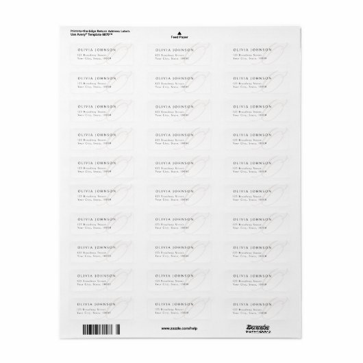 Klassiek Elegance Script Monogram Retouradres Etiket (Full Sheet)