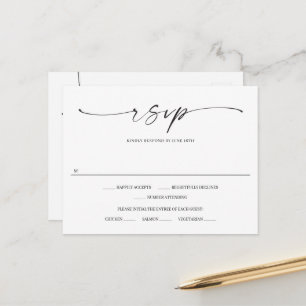 Klassiek Elegance Wedding RSVP Briefkaart