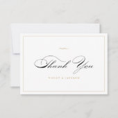 Klassiek eleganeringsscript zwart-wit en eenvoudig bedankkaart (Voorkant)