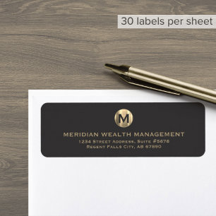 Klassiek Elegant Bedrijfs Monogram Terugkeeradres Etiket