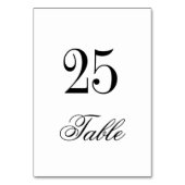 Klassiek Elegant Black White Wedtable Table Number Kaart (Achterkant)