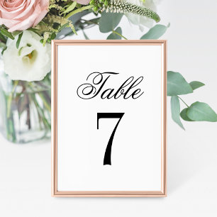 Klassiek Elegant Black White Wedtable Table Number Kaart