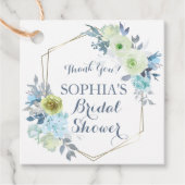 Klassiek Elegant Blauw Bloemen Vrijgezellenfeest Bedankjes Labels (Voorkant)