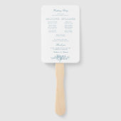 Klassiek Elegant Blauw en Wit Bloemenprogramma Handwaaier (Achterkant)