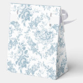 Klassiek Elegant Blauw en Wit Bloementoilet Bedankdoosjes (Achterkant)