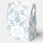 Klassiek Elegant Blauw en Wit Bloementoilet Bedankdoosjes (Geopend)