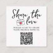 Klassiek Elegant Deel de Liefde QR Code Informatiekaartje (Voorkant)