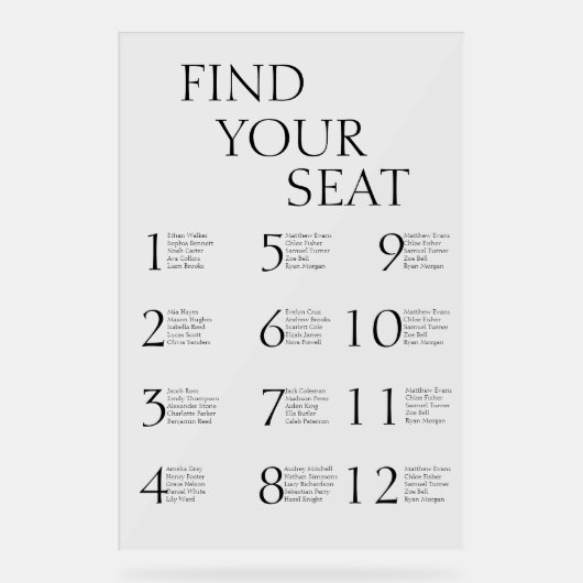 Klassiek Elegant Eenvoudig Modern Acryl Bord (Voorkant)