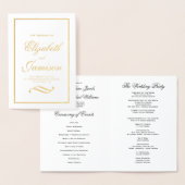 Klassiek Elegant Gold Foil Wedding Programme Folie Kaarten (Display)