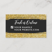 Klassiek & Elegant Gouden Glitter Modern Luxe Aang Visitekaartje (Achterkant)