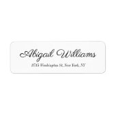 Klassiek Elegant Handschrift Script Wit Etiket (Voorkant)