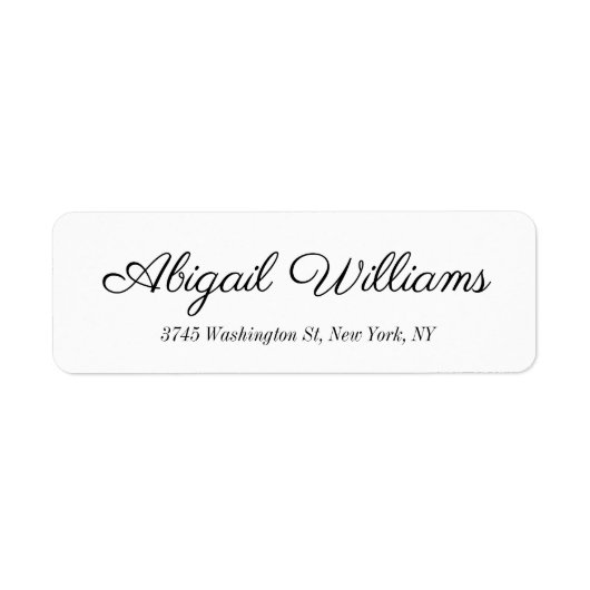 Klassiek Elegant Handschrift Script Wit Etiket (Voorkant)