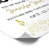 Klassiek Elegant Koperen Trouw Bruidsdouche Schuim Poster (Hoek)