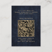 Klassiek Elegant Mandala Chic Luxe Goud Navyblauw Visitekaartje (Achterkant)