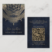 Klassiek Elegant Mandala Chic Luxe Goud Navyblauw Visitekaartje (Voorkant / Achterkant)
