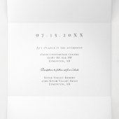 Klassiek elegant minimalistisch botanisch lef eenv drieluik uitnodiging (Binnenkant midden)