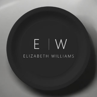 Klassiek Elegant Modern Minimalistisch Zwart Wit Papieren Bordje