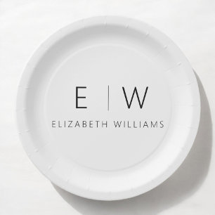 Klassiek Elegant Modern Minimalistisch Zwart Wit Papieren Bordje