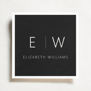 Klassiek Elegant Modern Minimalistisch Zwart Wit Servet