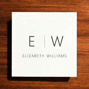 Klassiek Elegant Modern Minimalistisch Zwart Wit Servet