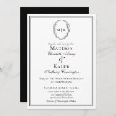 Klassiek Elegant Monogram Botanische kuif omzoomd Kaart (Voorkant / Achterkant)