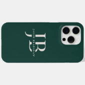 Klassiek Elegant Monogram en Naam Donkergroen Case-Mate iPhone Case (Achterkant (horizontaal))