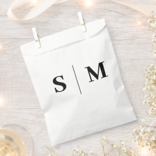 Klassiek Elegant Monogram Huwelijk Bedankzakje