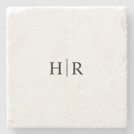 Klassiek Elegant Monogram Stenen Onderzetter