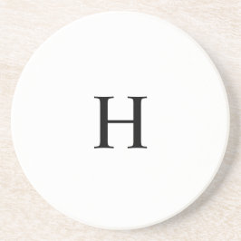 Klassiek Elegant Monogram Zandsteen Onderzetter