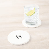 Klassiek Elegant Monogram Zandsteen Onderzetter (Zijkant)