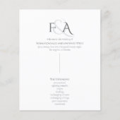 Klassiek Elegant Neutraal Monogram Trouwprogramma (Voorkant)