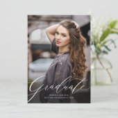 Klassiek Elegant Script-Afstuderen Aankondiging (Staand voorkant)