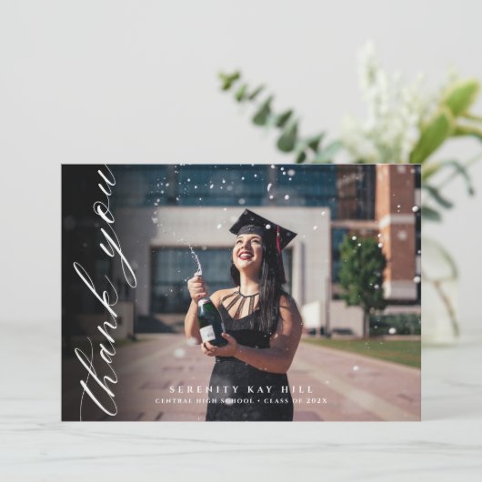 Klassiek elegant script bedankt (Staand voorkant)