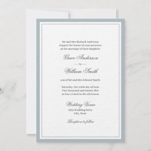 Klassiek Elegant Script - bruid bruiloft uitnodigi Kaart (Voorkant)