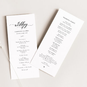 Klassiek Elegant Script Front Back Huwelijk Progra