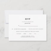 Klassiek Elegant Script Zwart Wit Trouwen RSVP (Voorkant)