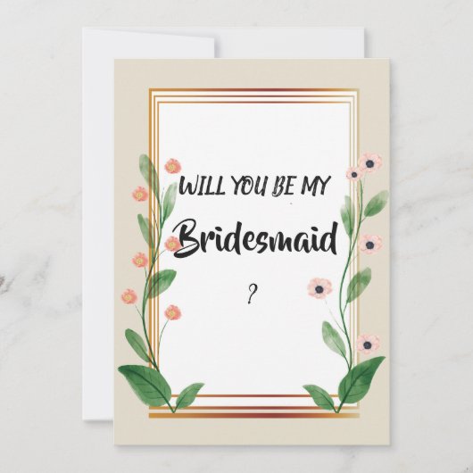 Klassiek & Elegant Verfijnd Bruidsmeisje Kaart (Voorkant)