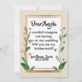 Klassiek & Elegant Verfijnd Bruidsmeisje Kaart (Achterkant)