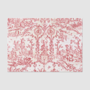 Klassiek Elegant Vintage Rood Frans Land Toile Tissuepapier