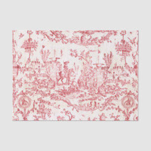 Klassiek Elegant Vintage Rood Frans Land Toile Tissuepapier