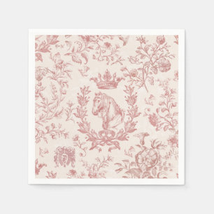 Klassiek Elegante Chic Roze Beige Paardenthema Toi Servet