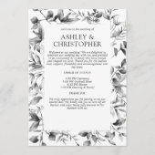 Klassiek Elegante Rustieke Bloemen Border Wedding Programma (Voorkant)