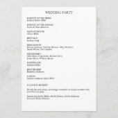 Klassiek Elegante Rustieke Bloemen Border Wedding Programma (Achterkant)