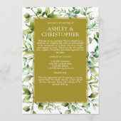 Klassiek Elegante Rustieke Bloemen Border Wedding Programma (Voorkant)