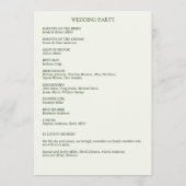 Klassiek Elegante Rustieke Bloemen Border Wedding Programma (Achterkant)