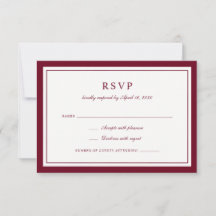Klassiek Elege Burgundy Trouw-RSVP