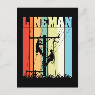 Klassiek elektricien Retro geschenkidee voor lijnw Briefkaart