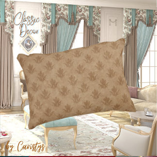 Klassiek  Emblem Brown Taupe Linen Accent Kussen