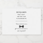 Klassiek en cool grappig Groomsman-voorstel Likeurfles Etiket (Enkel label)